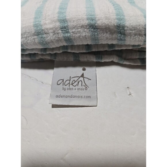 Lot of 2 Swaddlers Aden & Anais Baby Blanket Blue/Green Striped & Giraffe Print - Picture 4 of 5